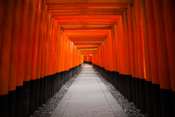 The famous red gates at Fushimi Inari 