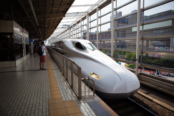 The front of our Shinkansen (bullet train)