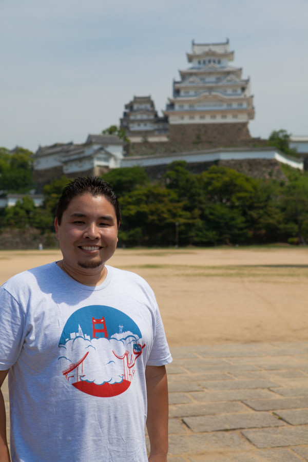 Andrew in front of Himeji Castle