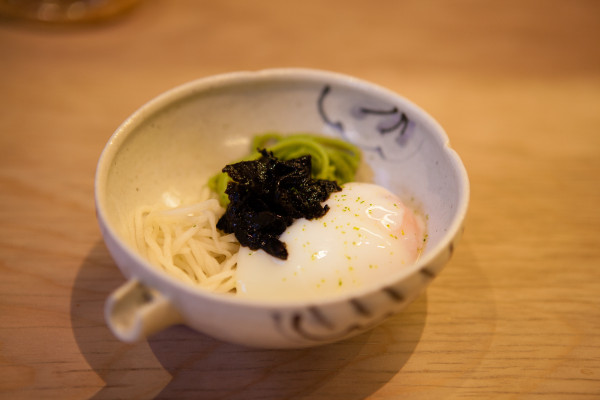 Housemade noodles with seaweed and egg
