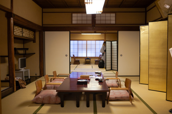 Inside our room at the Ryokan (it's huge!)