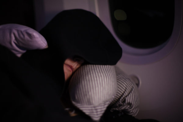 She nearly slept the whole flight!